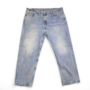 Levis 550 Jeans Mens 44x30 Relaxed Fit Light Wash Denim Red Tab Classic